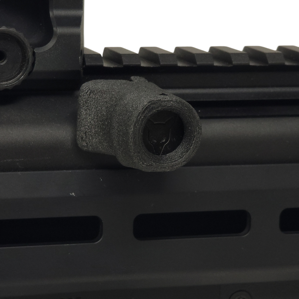 UA PSA JAKL Charging Handle Cover Close Up Side Logo